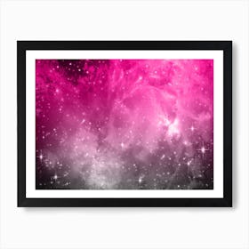 Magenta And Grey Galaxy Space Background Art Print