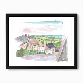 Gold Hill Street View Shaftesbury Dorset Uk Art Print