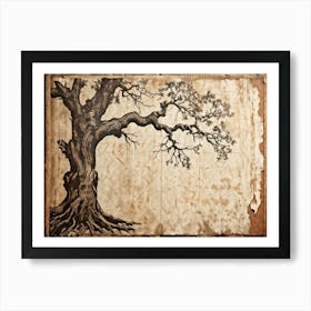 Antique Oak Tree Knot Translated Into Decorative Vintage Grunge Pattern Textures Reminiscent Of Age (3) Art Print