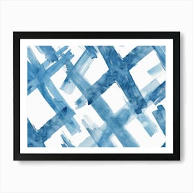 Blue Abstract Watercolor Painting Art Print