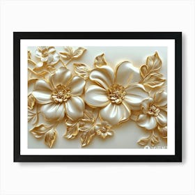 Gold Flowers 43 Art Print