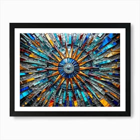 Stained Glass Sunburst 4 Art Print