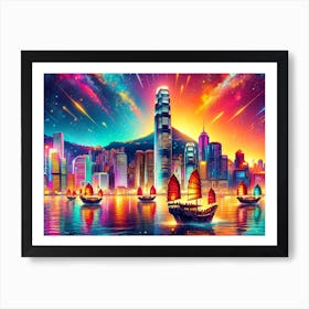 Hong City Skyline Art Print