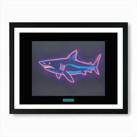 Neon Sign Inspired Shark 2 Poster Art Print