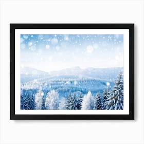 An Abstract Winter Landscape Under A Bright Sunny Sky Freshly Fallen Snow Draping White Iced Trees (5) Art Print