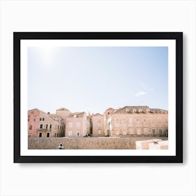 The Pink Houses Of Dubrovnik Art Print