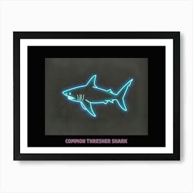Neon Pink Blue Common Thresher Shark Poster 1 Art Print