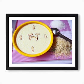 Bowl Of Rice And A Spoon Art Print