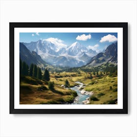 Mountain Valley Landscape Art Print