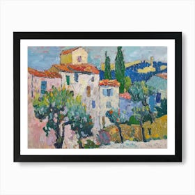 Rural Radiance Painting Inspired By Paul Cezanne Art Print