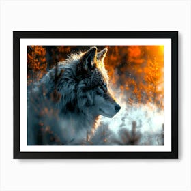 Warrior Wolf - Wolf At Sunset Art Print