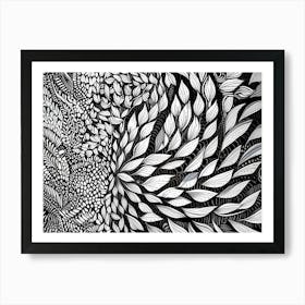 Abstract Black And White Drawing 1 Art Print