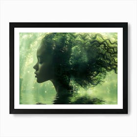 Woman In The Forest Art Print