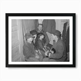 Guitar Player And Singers At Play Party In Mcintosh County, Oklahoma, See General Caption Number 26 By Russell Art Print