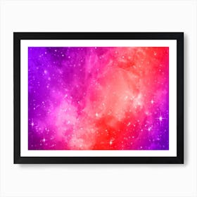 Bright Sunset Galaxy Space Background Art Print