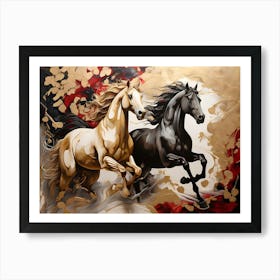 Two Horses Running 6 Art Print