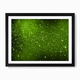 Dark Greeny Shining Star Background Art Print