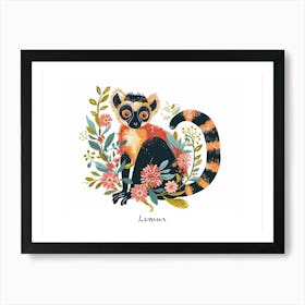 Little Floral Lemur 4 Poster Art Print