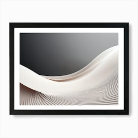 Paper Sculpture, Abstract Background, Generate An Abstract Design With Soft Curved Lines In Neutral Tones Emphasizing Simplicity Art Print