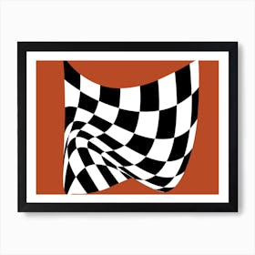 Brown With Checkered Flag Art Print