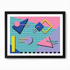 Memphis Pattern Retro Vaporwave 80s Nostalgia 90s Dreamwave Artwork Art Print