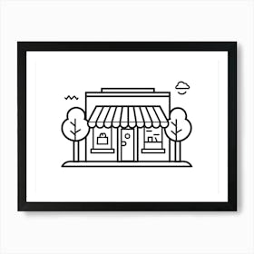 Shop Store Building Vector Illustration Art Print