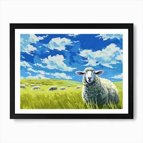 Sheep In The Field Art Print