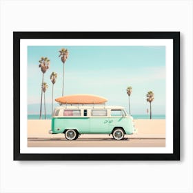 California Dreaming - Pacific VW Van Art Print