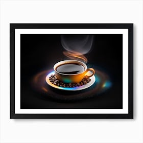 Coffee Cup With Smoke Art Print