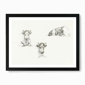 Grazing Bull In A Pasture, Jean Bernard Art Print