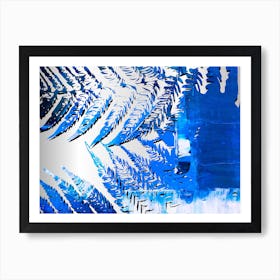 Blue Abstract Nature Leaves Print Art Print