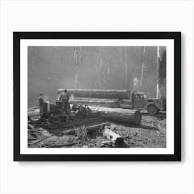 Loading Logs Onto Truck With Cables From Donkey Engine, Tillamook County, Oregon By Russell Lee Art Print