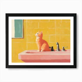 Bathroom Cats 5 Art Print