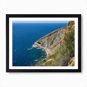 Rock formation and blue Mediterranean Sea Art Print