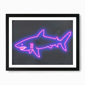 Neon Pink Largetooth Cookiecutter Shark 3 Art Print