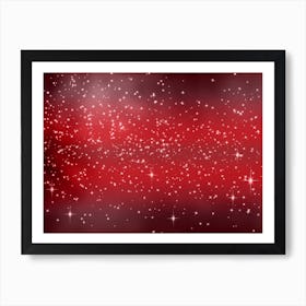 Pastel Red Shining Star Background Art Print