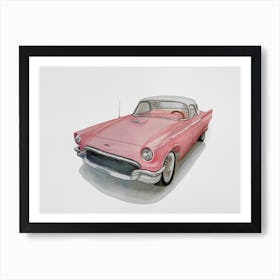 Pink Classic Car Art Print