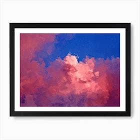 Pink Clouds Oil Painting Landscape Art Print