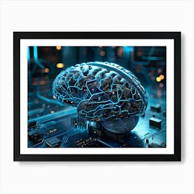 Abstract Concept Of A Brain Resembling An Intricate Circuit Board With Neural Lines Crisscrossing A (6) Art Print