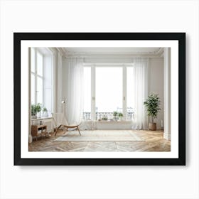 White Living Room 2 Art Print