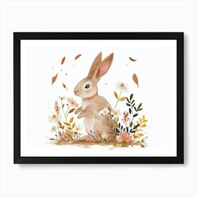 Little Floral Rabbit 3 Art Print