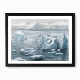 Sea Of Drifting Ice Floes Art Print