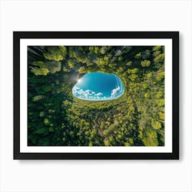 Aerial View Capturing The Vibrant Canvas Of A Lush Green Forest In Springtime Canopy Of Dense Reju (4) Art Print