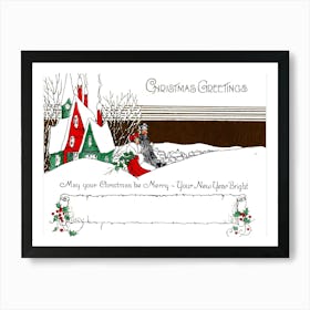 Christmas Greeting Couple Art Print