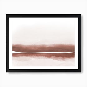 Minimal Watercolor Landscape Terracota Tones Art Print