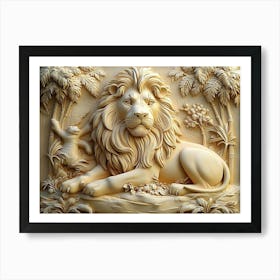 Beautiful 3d Lions 1 Art Print