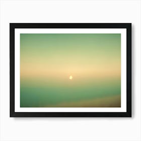 A Vintage Style Image Of A Hazy Sunrise Over A Landscape With A Soft, Dreamy, And Nostalgic Feel Art Print