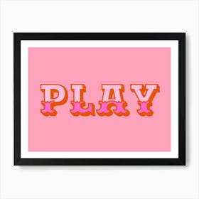 Play Kids Playroom Pink and Orange Art Print