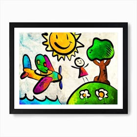 A Nice Kids Art Illustration In A Painting Style 04 Art Print