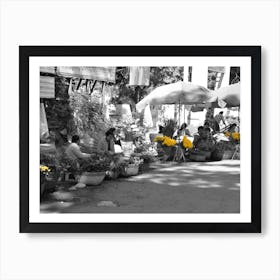 Flower Market In Myanmar Art Print